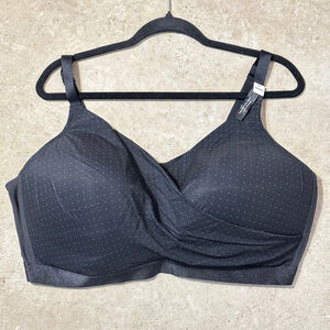 Deesse Lingerie Black Polka Dot Wireless T-Shirt Bra Women’s 48DDD NWT